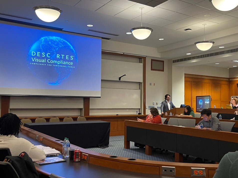 Descartes Systems Group making a presentation at the 2023 ECTI University Export Control Seminar in Columbus, Ohio