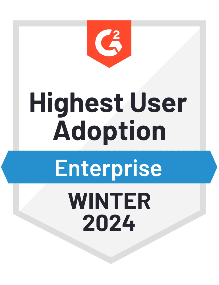 Descartes leadership badge for highest user adoption from G2 