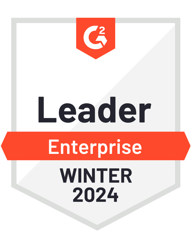 G2 badge awarded to Descartes Denied Party Screening software for being a leader in the enterprise segment